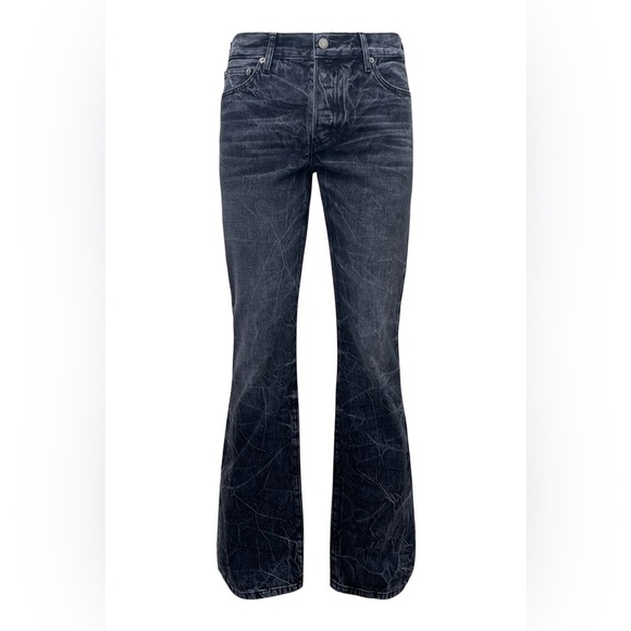 COUT DE LA LIBERTE JIMMY BLACK RIGID DENIM FLARE color OWEN WASH 857 Sz 30 - Picture 1 of 13